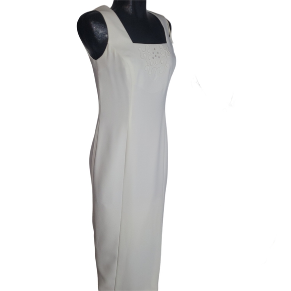 Nu Mode White Formal Bridal Two-Piece Sleeveless Dress Suit 7/8 - Picture 6 of 10